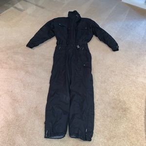 black snowsuit onesie